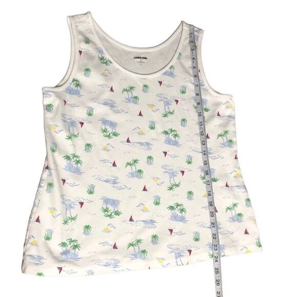 LANDS' END Women's Stretch Cotton Tank Top Ocean Boat Vacation Size Large - Picture 4 of 6